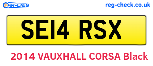 SE14RSX are the vehicle registration plates.