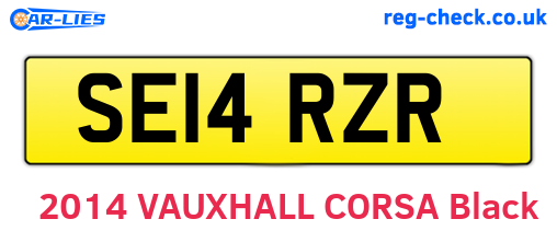 SE14RZR are the vehicle registration plates.
