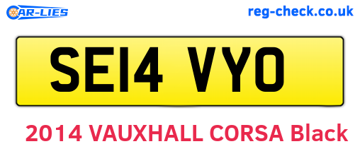SE14VYO are the vehicle registration plates.