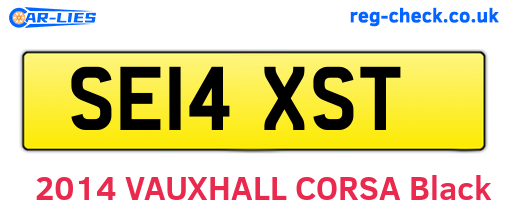 SE14XST are the vehicle registration plates.