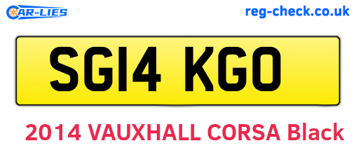 SG14KGO are the vehicle registration plates.
