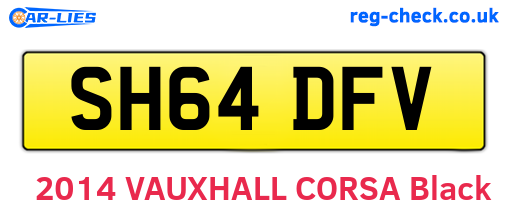 SH64DFV are the vehicle registration plates.