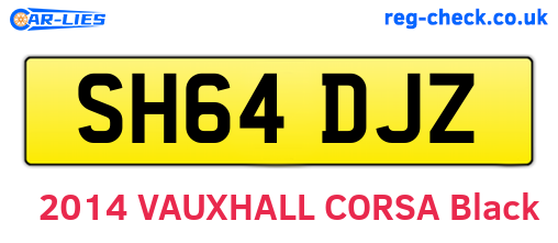 SH64DJZ are the vehicle registration plates.