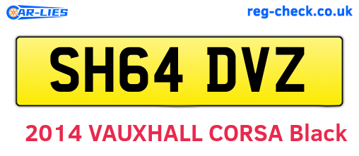 SH64DVZ are the vehicle registration plates.