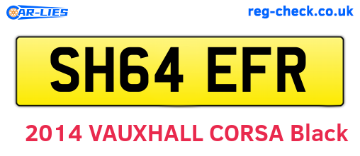 SH64EFR are the vehicle registration plates.