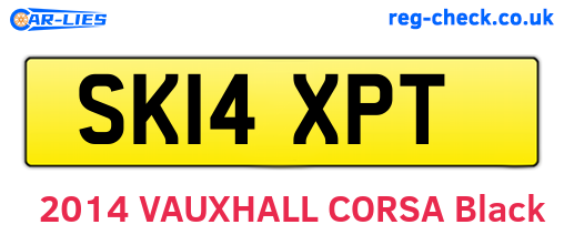 SK14XPT are the vehicle registration plates.