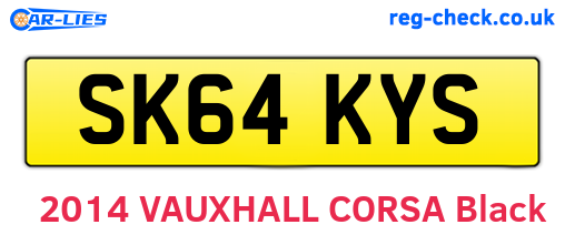 SK64KYS are the vehicle registration plates.
