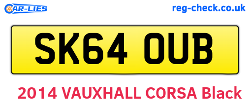 SK64OUB are the vehicle registration plates.