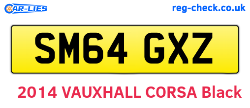 SM64GXZ are the vehicle registration plates.