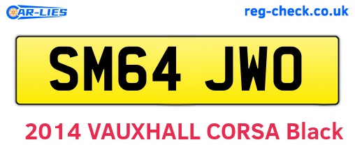 SM64JWO are the vehicle registration plates.