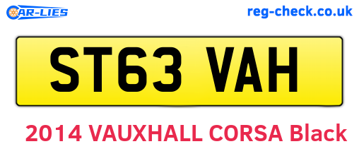ST63VAH are the vehicle registration plates.