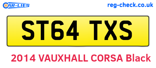 ST64TXS are the vehicle registration plates.