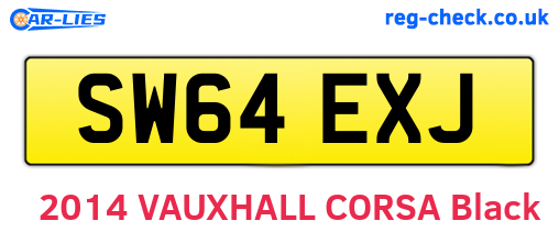 SW64EXJ are the vehicle registration plates.
