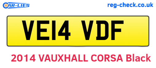 VE14VDF are the vehicle registration plates.