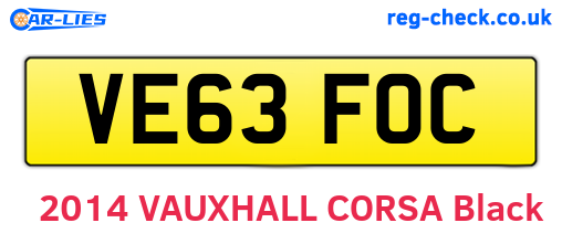 VE63FOC are the vehicle registration plates.