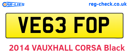 VE63FOP are the vehicle registration plates.