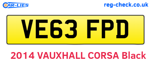 VE63FPD are the vehicle registration plates.