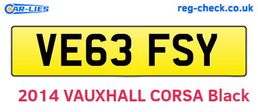 VE63FSY are the vehicle registration plates.