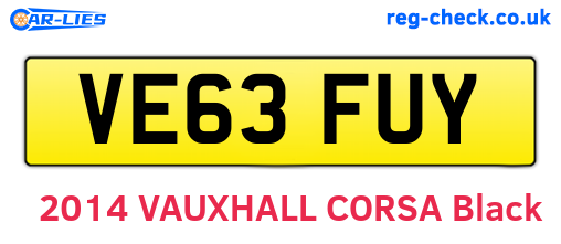 VE63FUY are the vehicle registration plates.
