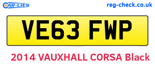 VE63FWP are the vehicle registration plates.