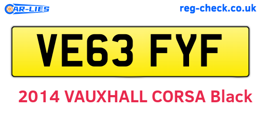 VE63FYF are the vehicle registration plates.