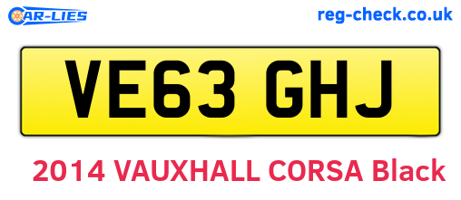 VE63GHJ are the vehicle registration plates.