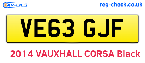 VE63GJF are the vehicle registration plates.