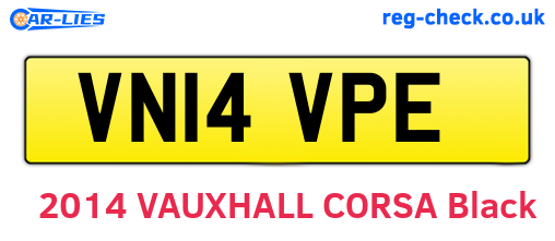 VN14VPE are the vehicle registration plates.