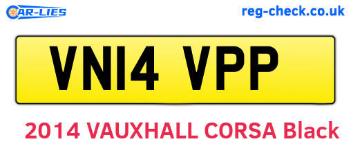 VN14VPP are the vehicle registration plates.