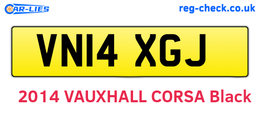 VN14XGJ are the vehicle registration plates.