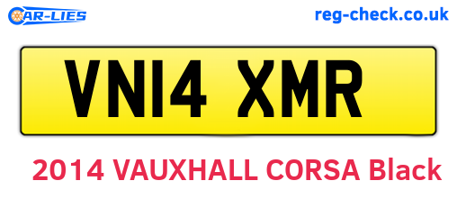 VN14XMR are the vehicle registration plates.