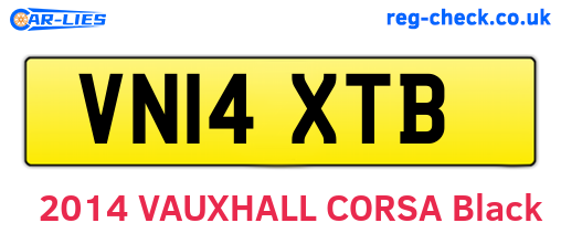 VN14XTB are the vehicle registration plates.
