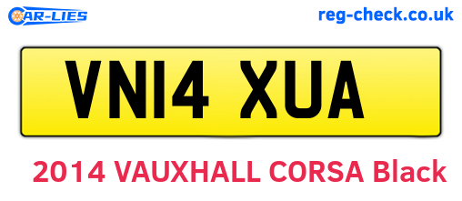 VN14XUA are the vehicle registration plates.