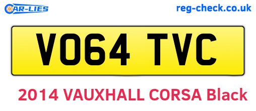 VO64TVC are the vehicle registration plates.