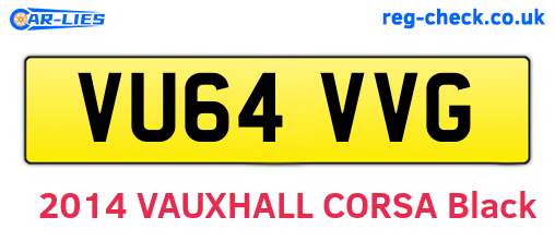 VU64VVG are the vehicle registration plates.