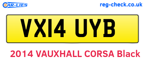 VX14UYB are the vehicle registration plates.