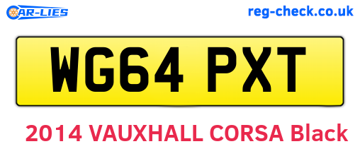 WG64PXT are the vehicle registration plates.