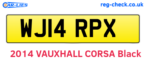 WJ14RPX are the vehicle registration plates.