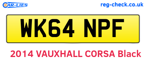 WK64NPF are the vehicle registration plates.