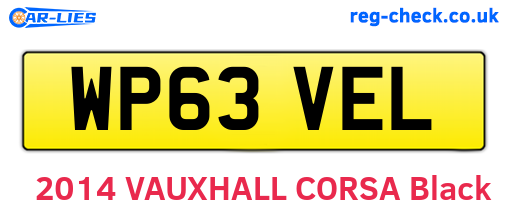 WP63VEL are the vehicle registration plates.