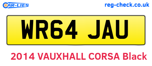 WR64JAU are the vehicle registration plates.