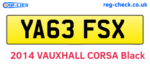YA63FSX are the vehicle registration plates.