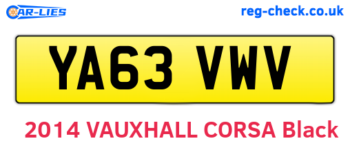 YA63VWV are the vehicle registration plates.