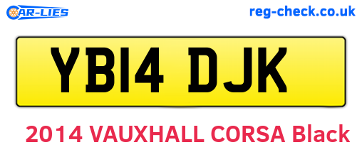YB14DJK are the vehicle registration plates.