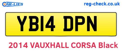 YB14DPN are the vehicle registration plates.