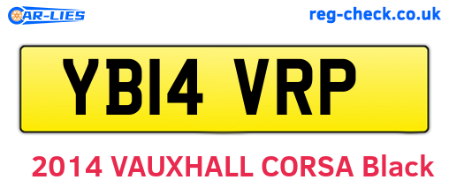 YB14VRP are the vehicle registration plates.
