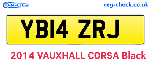YB14ZRJ are the vehicle registration plates.