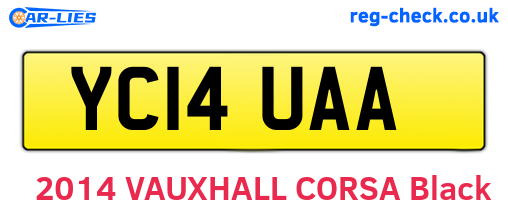 YC14UAA are the vehicle registration plates.
