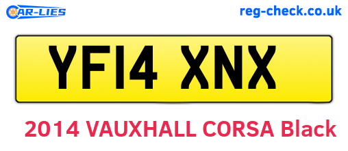 YF14XNX are the vehicle registration plates.