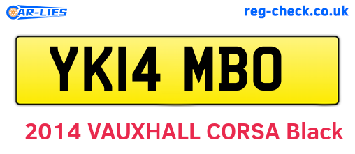 YK14MBO are the vehicle registration plates.